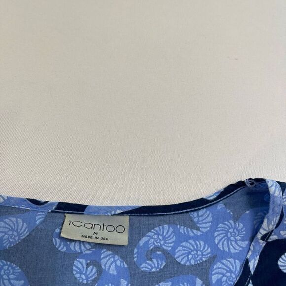 Icantoo Blue Starfish Tunic Top Blouse Size Medium - Picture 3 of 6